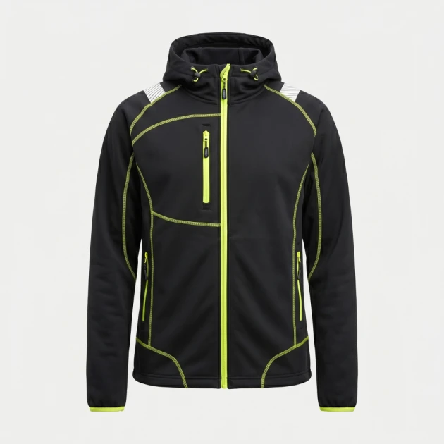 Work Hoodie - tryck ingår i färgen Svart/Gul