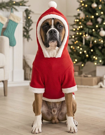 Dog Santa Hoodie i färgen Röd
