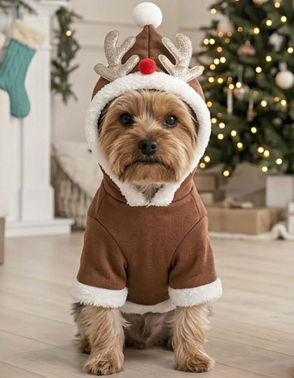 Dog Reindeer Hoodie i färgen Brun